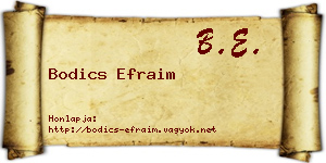 Bodics Efraim névjegykártya